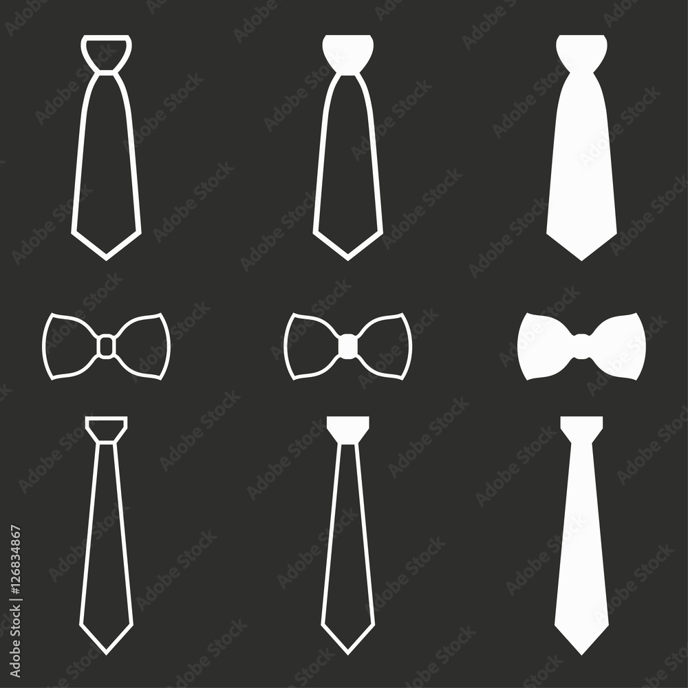 Canvas Prints necktie icon set.