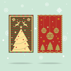Naklejka na ściany i meble Christmas greeting card vector