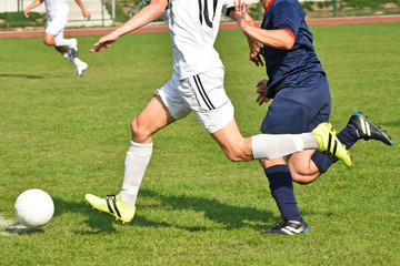 Obraz premium Soccer players running