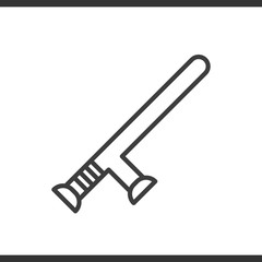 Police baton linear icon. Thin line illustration.