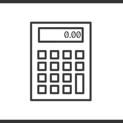 Calculator linear icon. Thin line illustration.