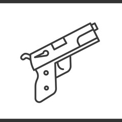 Gun linear icon. Thin line illustration.