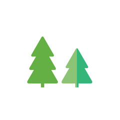 Obraz premium Trees in flat style - spruce, fir-tree, pine.