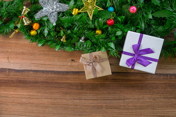 Christmas gift boxes with decorations