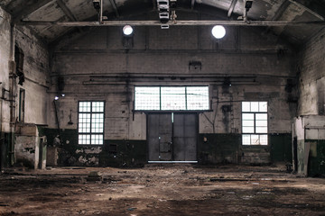 Intérieur d& 39 usine industrielle abandonnée.