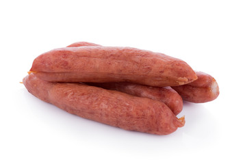 Chinese sausage on white background