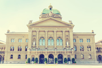 Fototapeta na wymiar Federal Palace of Switzerland, Bern, capital city of Switzerland