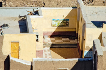 View into a traditional house of a Nubian family.