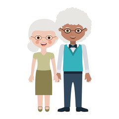 Obraz premium Couple of grandparents cartoon icon. Relationship family love and romance theme. Isolated design. Vector illustration