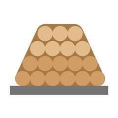 Firewood stack vector wooden material.