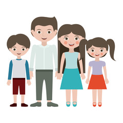Parents daughter and son cartoon icon. Family relationship avatar and generation theme. Isolated design. Vector illustration