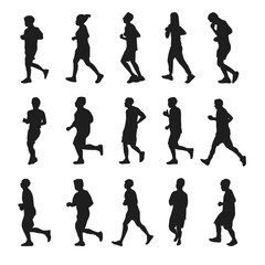 Running silhouettes vector