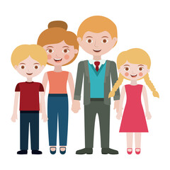 Parents daughter and son cartoon icon. Family relationship avatar and generation theme. Isolated design. Vector illustration