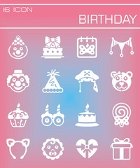 Vector Birthday icon set