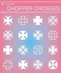 Vector Chopper crosses icon set