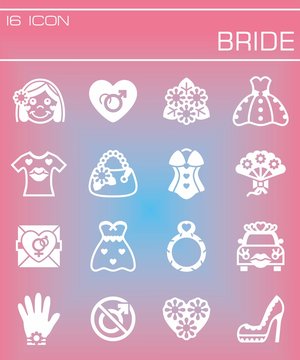 Vector Bride icon set