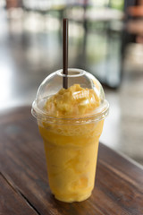 Fresh ripe sweet mango smoothie and ice cream mango