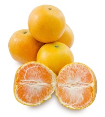 Fresh Sweet Oranges on A White Background