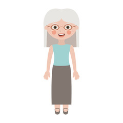 Grandmother cartoon icon. Old person woman female and avatar theme. Isolated design. Vector illustration