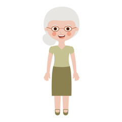Grandmother cartoon icon. Old person woman female and avatar theme. Isolated design. Vector illustration