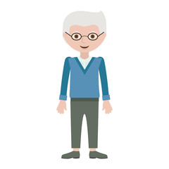 Grandfather cartoon icon. Old person man male and avatar theme. Isolated design. Vector illustration