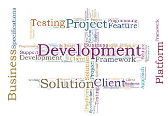 Software development word cloud