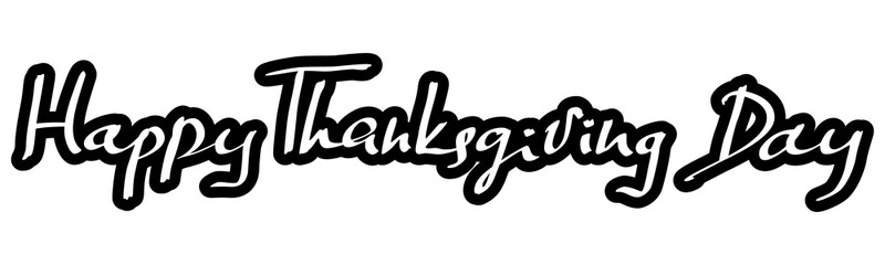 Happy Thanksgiving Day hand drawn lettering text