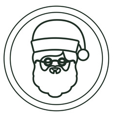 Santa icon. Christmas season decoration and celebration theme. Isolated design. Vector illustration