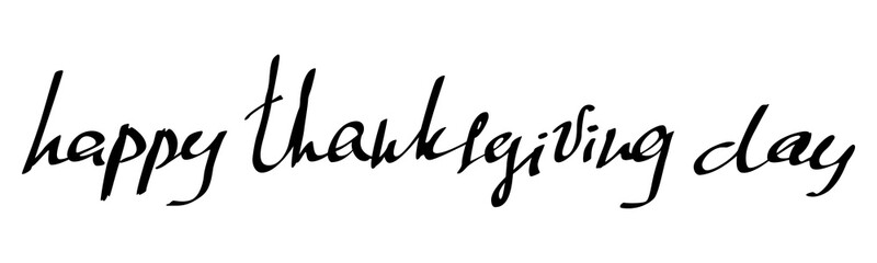 Happy Thanksgiving Day hand drawn lettering text