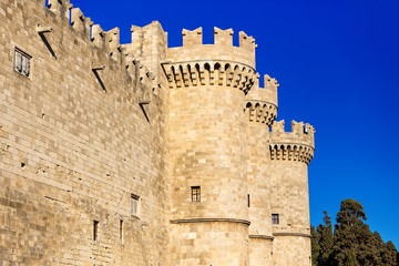 The Palace of the Grand Master  the Knights  Rhodes , also known as the Kastello , is a medieval castle in the city  , on the island   in Greece..The main entrance.