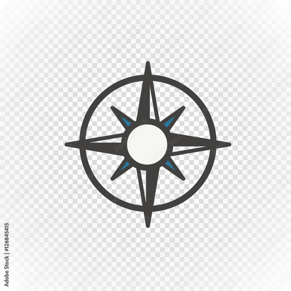 Aufkleber compass retro design vector icon isolated on transparent