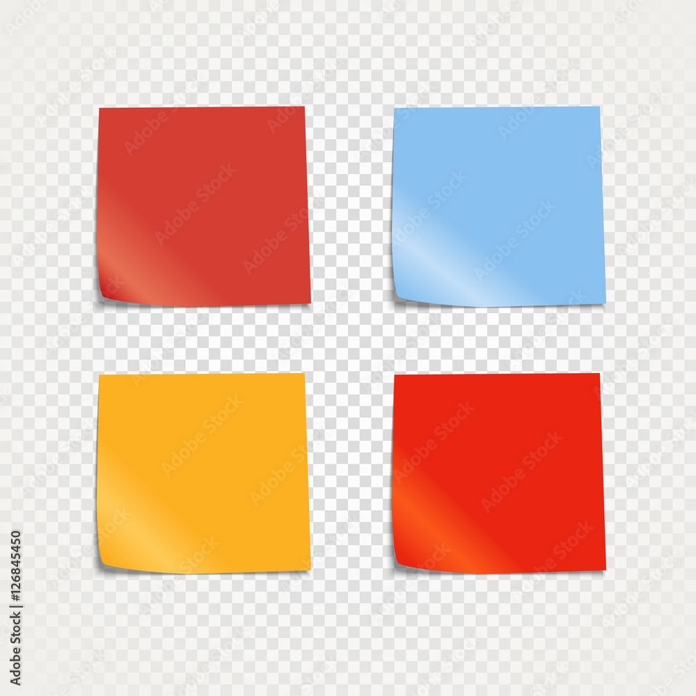 Poster sticky paper template isolated on transparent background
