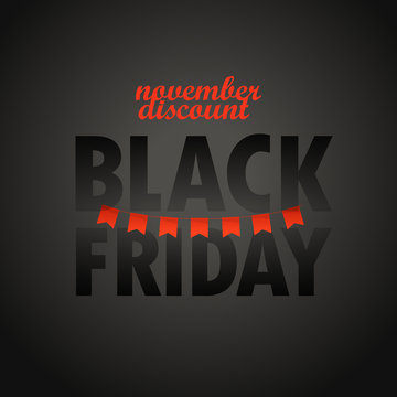 Black Friday sale logo design template. November discount
