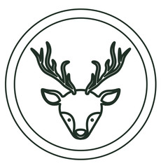 Reindeer icon. Christmas season decoration and celebration theme. Isolated design. Vector illustration