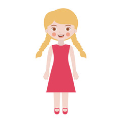Girl cartoon icon. Kid childhood little people and person theme. Isolated design. Vector illustration