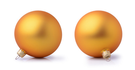 Two golden Christmas balls