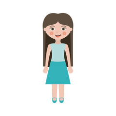 Girl cartoon icon. Kid childhood little people and person theme. Isolated design. Vector illustration