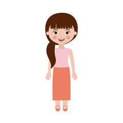 Girl cartoon icon. Kid childhood little people and person theme. Isolated design. Vector illustration