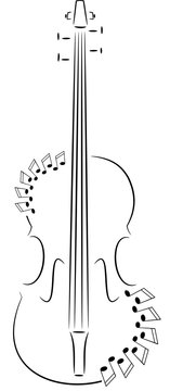 Line violin with notes