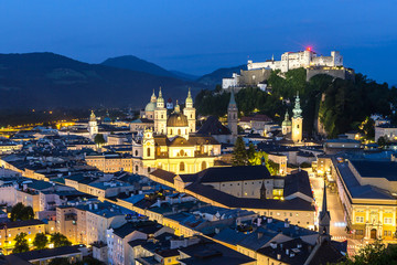 Fototapeta premium Salzburg Austria Night