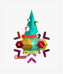 Paper New Year and Christmas labels, stickers