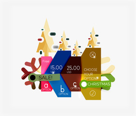 Obraz premium Paper New Year and Christmas labels, stickers