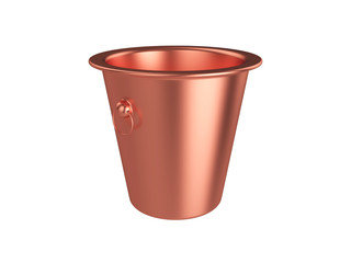 bucket Isolated on White Background, 3D rendering