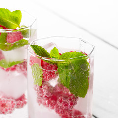 Raspberry Fruit Water with ice