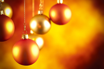 Fototapeta premium Christmas baubles on abstract background