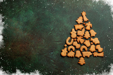 Gingerbread cookies christmas tree