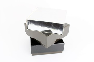 Stack of three boxes vertically