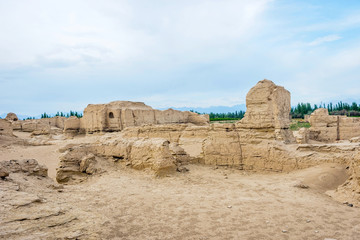Fototapeta na wymiar Jiaohe Ancient Ruins, Turpan, Xinjiang Uyghur Autonomous Region, China