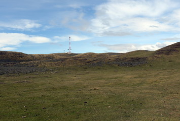 Pasture for sheep in the village of Cameron. Tierra Del Fuego.