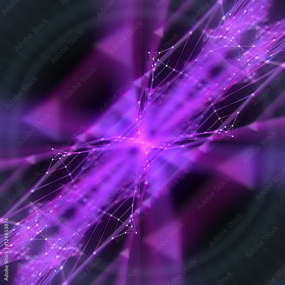 Aufkleber abstract modern pink lines out of focus background 3d rendering